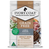 Ivory Coat Grain Free Adult Dry Dog Food Lamb & Sardine 2Kg