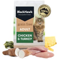 Black Hawk Grain Free Adult Chicken & Turkey Dry Cat Food 1.2Kg