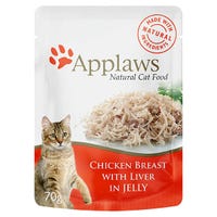 Applaws Natural Chicken Breast With Liver In Jelly Pouch Wet Cat Food 70G